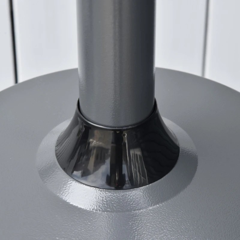 Outsunny Promiennik ciepła 12,5 KW gaz promiennik tarasowy z pokrętłem kółkami stal szary węglowy