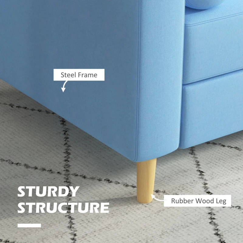 HOMCOM Canapea de 180cm pentru Dormitor Albastru