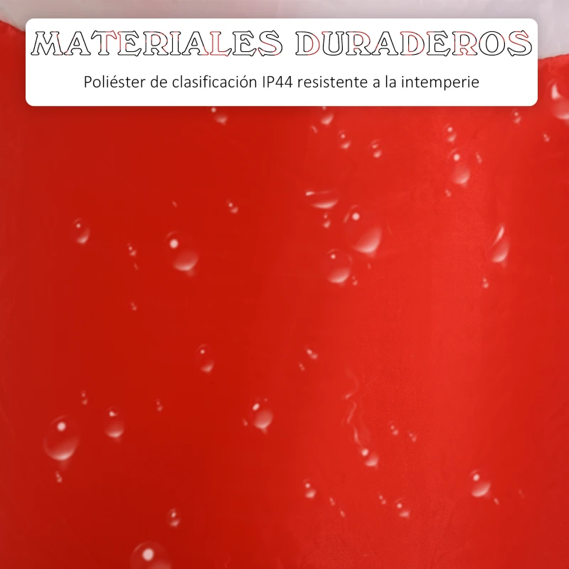 HOMCOM Hinchable de Navidad Papá Noel Inflable con Elfo y Reno con 6 Luces LED e Inflador para Exterior Interior 203x50x153 cm