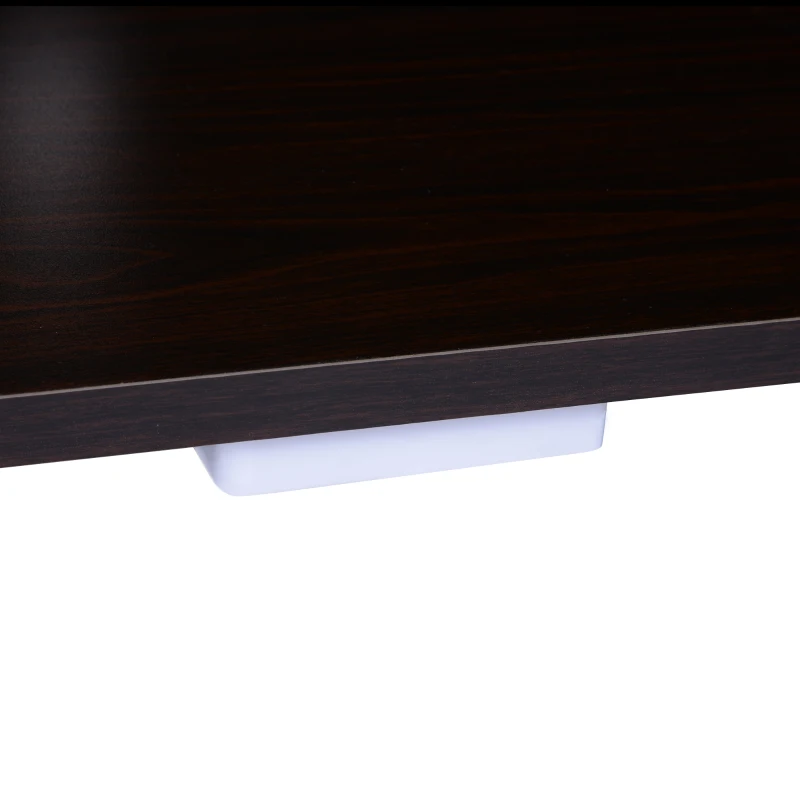 HOMCOM Mueble para TV Mesa para TV de Salón con Armario Cajones Estantes Abiertos Ajustable de 3 Niveles Soporte de Televisor Diseño Clásico Carga 80 kg 140x40x45 cm Café