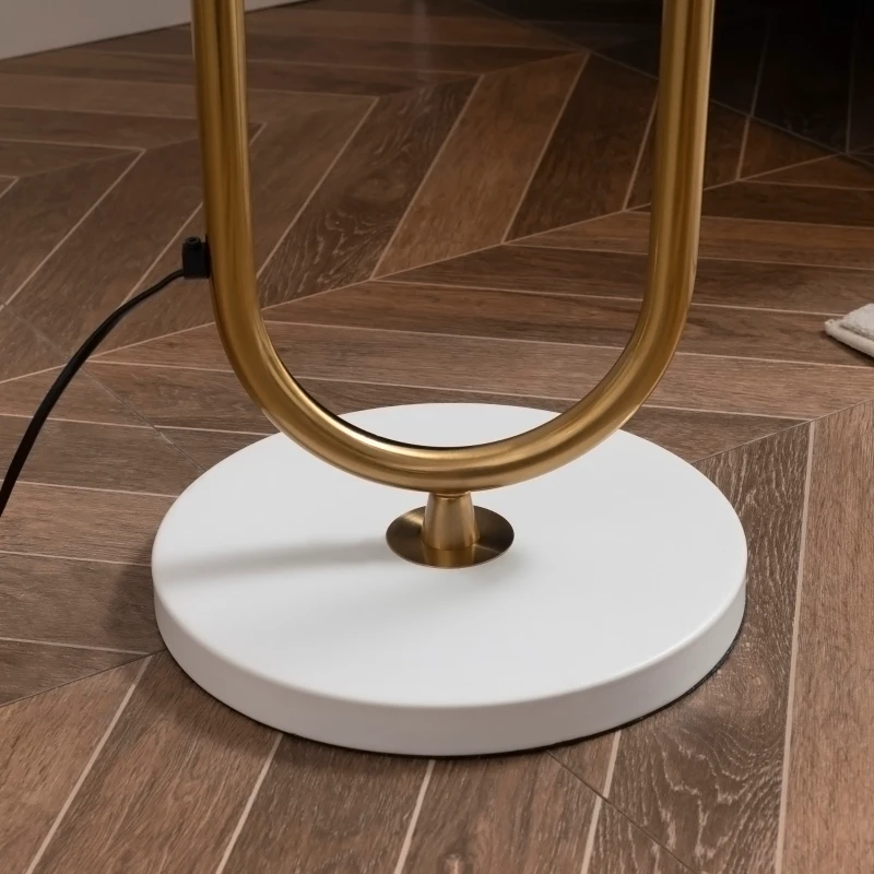 HOMCOM Lámpara de Pie Vintage con Mesa Auxiliar Casquillo E27 Máx. 40W y Interruptor de Pie para Salón Dormitorio Estudio 30x44x177 cm Dorado