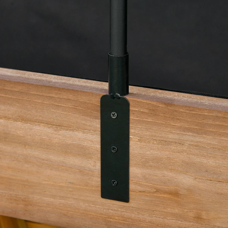 Outsunny Huerto Urbano Elevado de Madera 120x55x143 cm Mesa de Cultivo de Jardín con Red de Sombra de Malla y Tela Geotextil para Cultivos Plantas Flores Natural