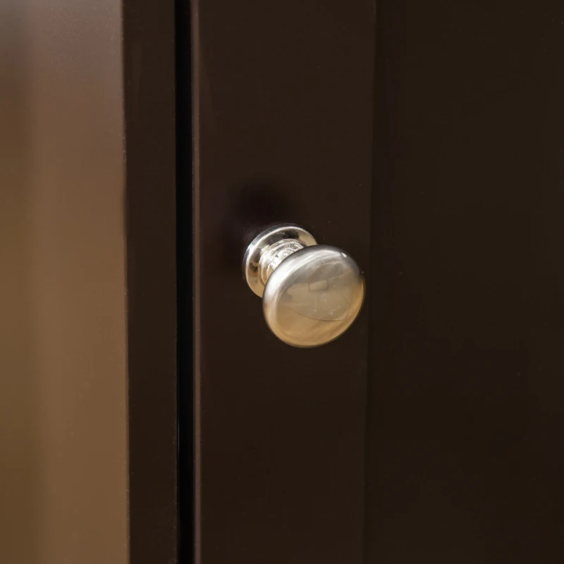 PawHut Mueble Arenero para Gatos 2 en 1 con Armario de Almacenaje Puerta y 2 Ventanas Cruzadas 48,7x53,3x53 cm Café