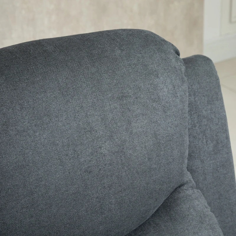 HOMCOM Sillón Reclinable Manualmente 150 Grados con Reposabrazos y Reposapiés Acolchado Grueso de Esponja Soporta hasta 150 kg 97x96x105,5 cm Gris(m-9)