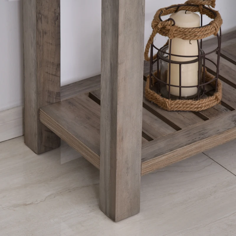 HOMCOM Mesa para Recibidor con Cajón Estante Inferior Espacioso Carga 60 kg para Pasillos Entradas Dormitorio 120x39x81 cm Gris