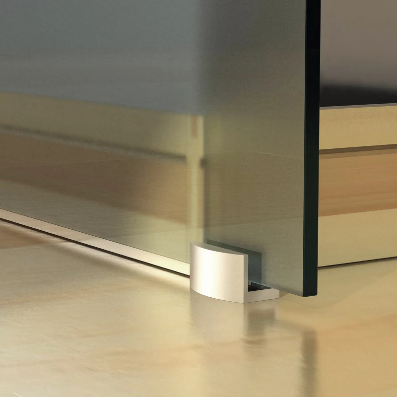 HOMCOM Puerta Corredera de Cristal 102,5x205 cm Puerta Corrediza Deslizante con Riel de Cristal de Seguridad Translúcido