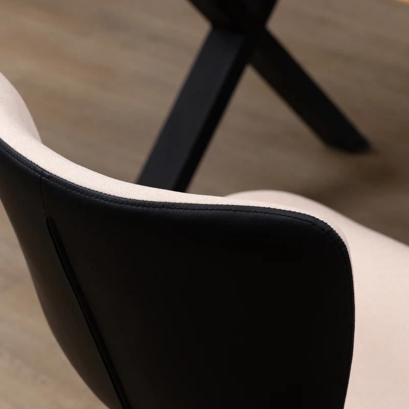 HOMCOM Conjunto de 2 Sillas de Comedor Juego de Sillas Modernas con Respaldo Ergonómico 47,5x58x79,5 cm Rosa