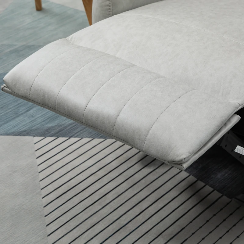 HOMCOM Sillón de Masaje Relax con Reclinación Manual 155° 8 Zonas de Masaje Mando a Distancia Tapizado en Tejido Técnico Reposapiés y 2 Bolsillos Laterales 79x101x96 cm Gris
