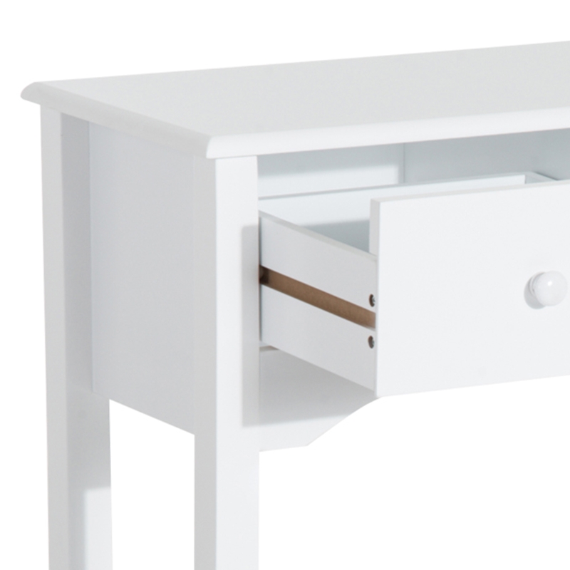 HOMCOM Mesa Consola de Madera Mueble Recibidor de Entrada con 3 Cajones para Salón Pasillo Carga 45 kg 100x32x85 cm Blanco