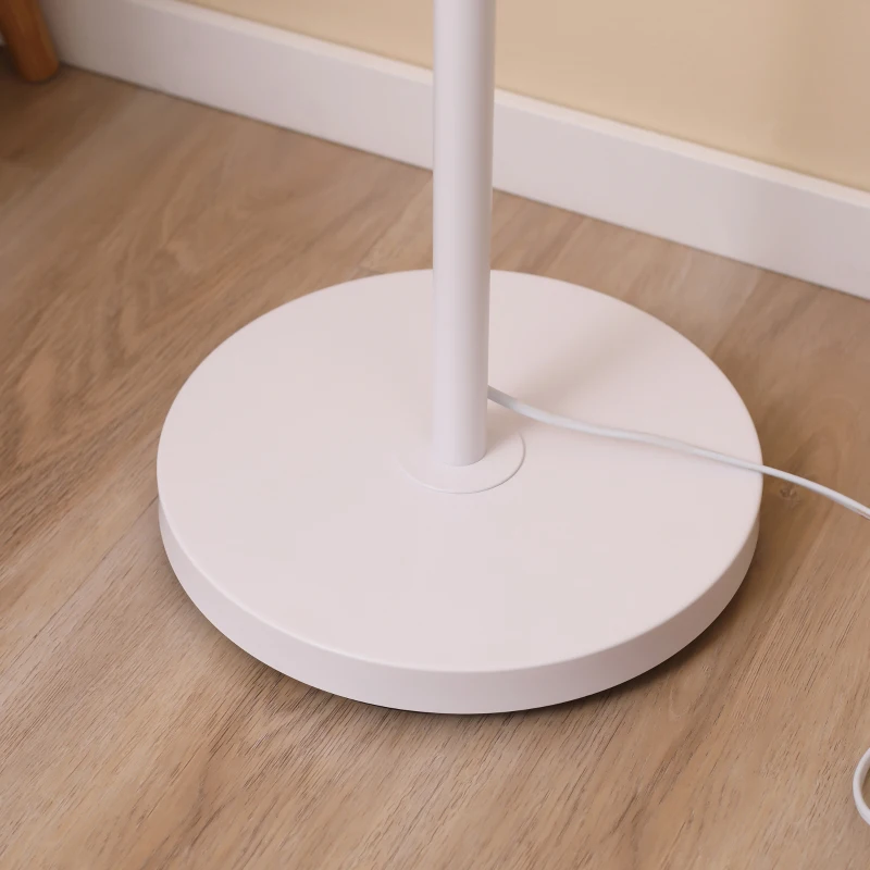 HOMCOM Lámpara de Pie con Ganchos para Colgar Ropa Sombreros Pantalla de PE Casquillo E27 Máx. 40W e Interruptor de Pie Moderno para Salón Dormitorio Ø38x158 cm Natural