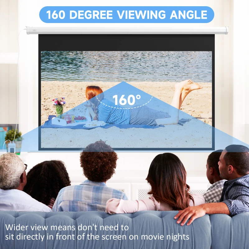 Homcom Ecran 84” Motorizat – 4K HD, Montare Perete sau Tavan