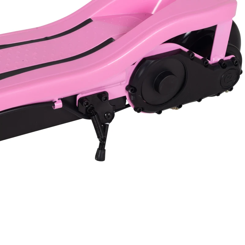 HOMCOM Patinete Eléctrico Plegable para Niños de 7-14 Años Máx. 50 kg Scooter con Velocidad Max. 12 km/h Altura Ajustable Interruptor de Arranque y Frenos 75x36x82-93 cm Rosa