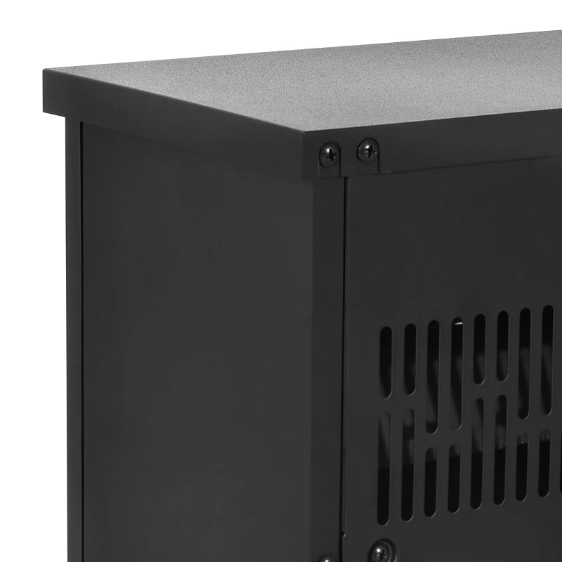 HOMCOM Lareira Elétrica Portátil com Termostato Ajustável 600W/1200W e Efeito de Chama Realista 34x17x25cm Preta