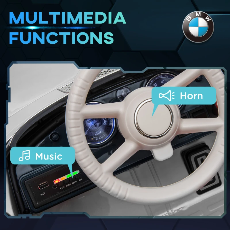 HOMCOM Masinuta Electrica pentru Copii BMW cu Licenta, Alb