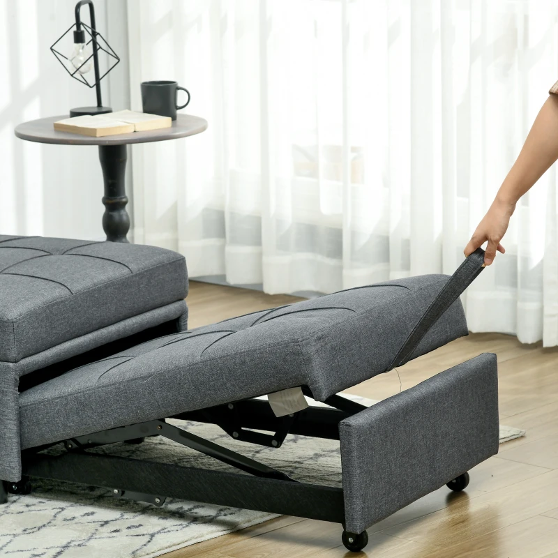 Homcom Fotoliu Pat Extensibil 3-in-1 – Rabatabil & Multifunctional(m-8)