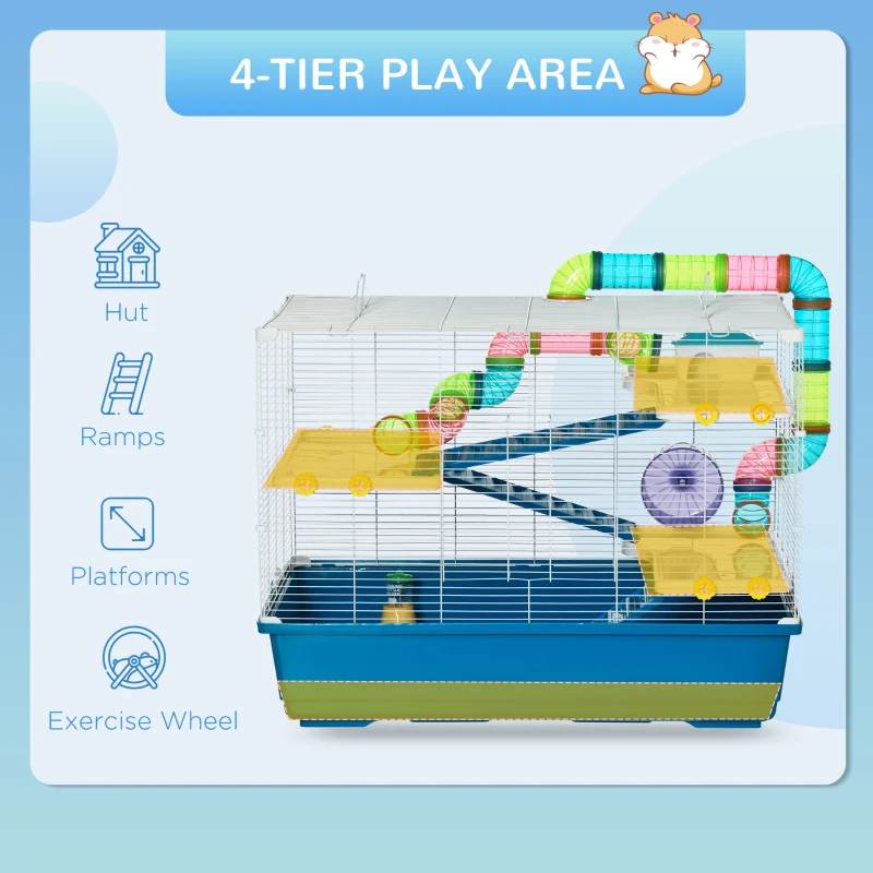 PawHut Cusca Extra Mare pentru Hamsteri cu Tuneluri