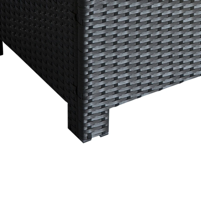 Outsunny Ousunny Masa de Cafea cu Sticla Securizata, Negru