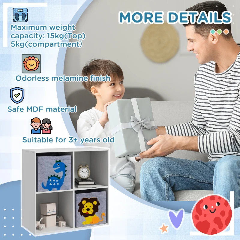 ZONEKIZ Organizator pentru Jucarii pentru Copii, Alb