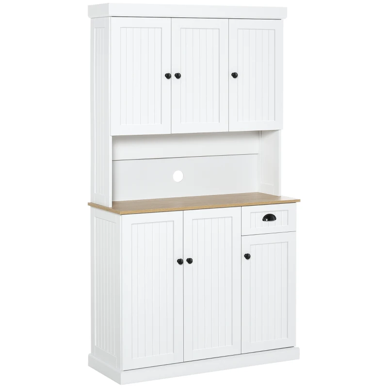 HOMCOM Bufet de Bucatarie cu Blat pentru Cuptor Alb(m-12)