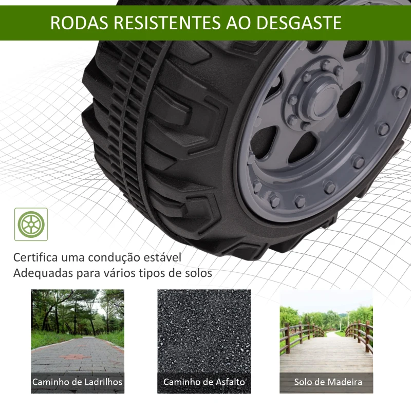 HOMCOM Quadriciclo Elétrico para Crianças Veículo Elétrico a Bateria 6V Infantil com Velocidade 2km/h 70x42x45 cm Verde
