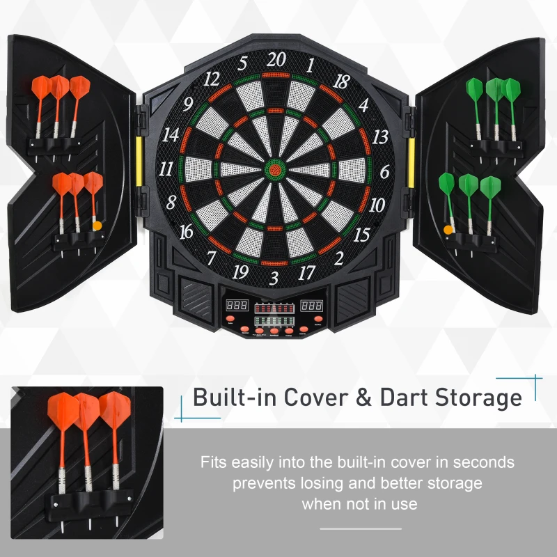 Homcom Dartboard electronic digital + 12 darts 8 jucători