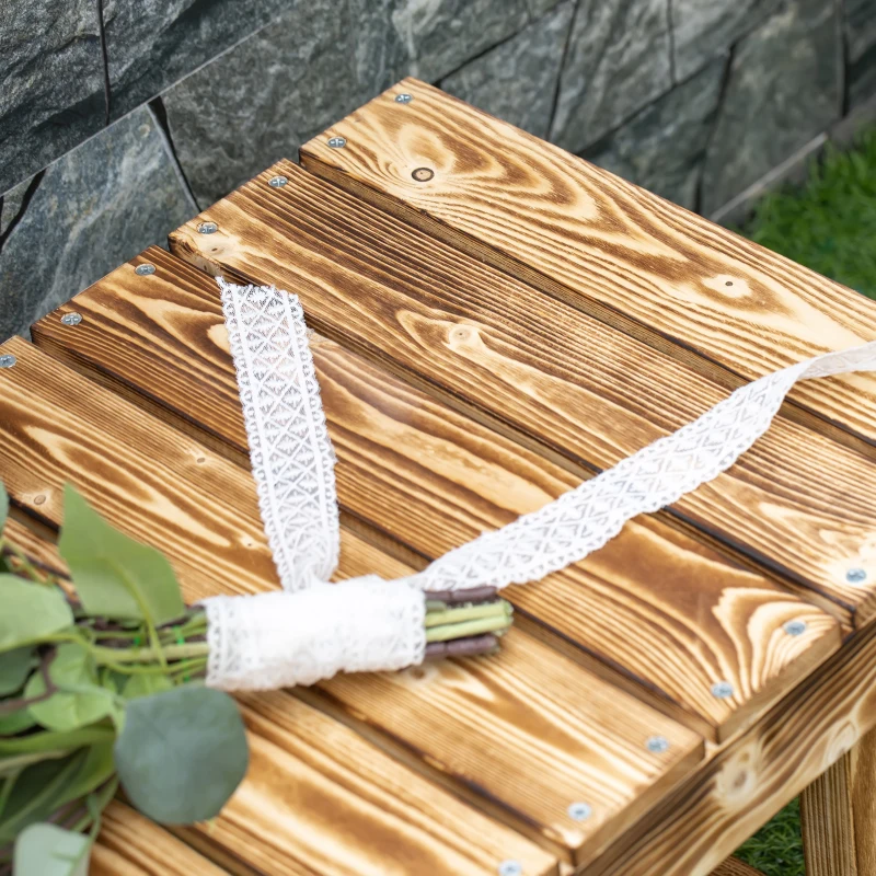 Outsunny Tuinbank, zitbank, geschikt voor 2 personen, met een rustieke uitstraling Afmetingen: 110 x 38 x 35 cm Kleur: donkerbruin