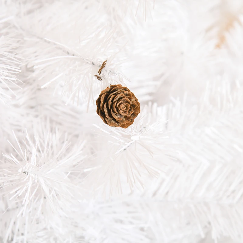 HOMCOM Kerstboom kerstboom kerstboom 150 / 180 cm PVC 680 punten incl. decoratie wit(m-9)