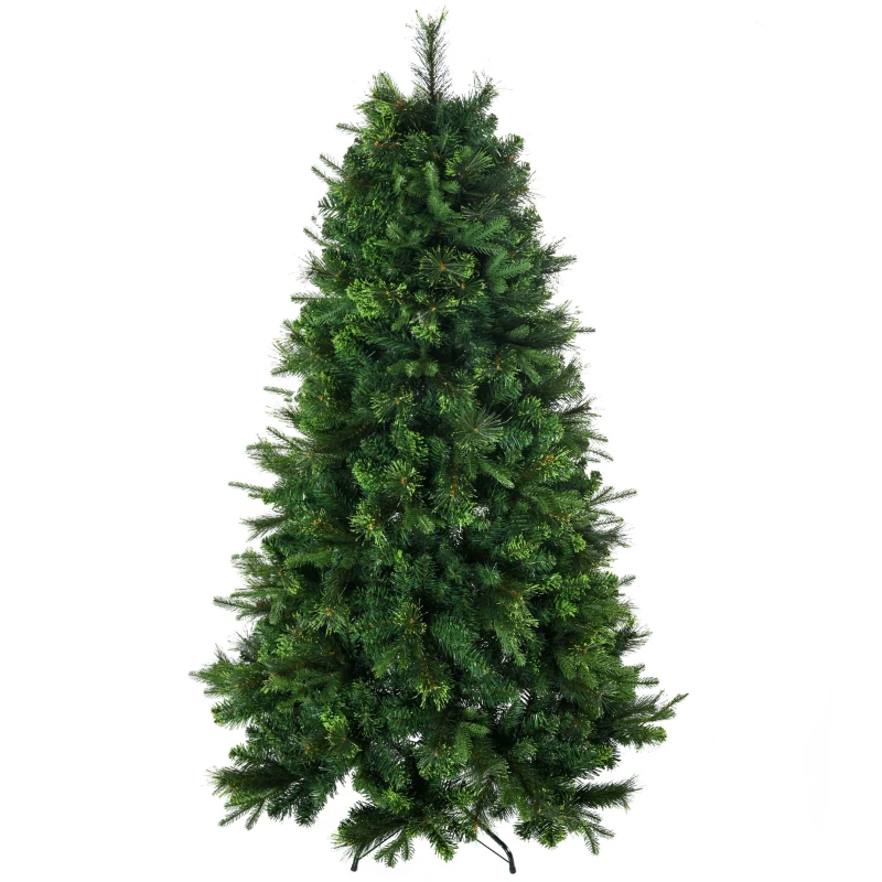 HOMCOM Künstlicher Weihnachtsbaum, Christbaum, stabiler Sockel, klappbar, Grün