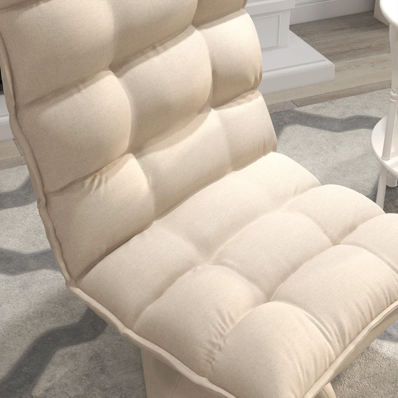 HOMCOM Relaxstoel Leesstoel, Draaibaar, Linnenlook, 62 cm x 70 cm x 95 cm, Beige(m-9)