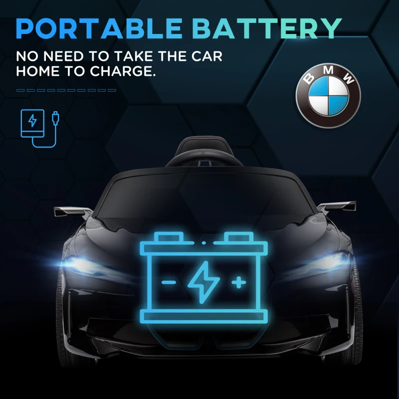 HOMCOM Dziecięce Elektryczne Auto z Pilotem i Odtwarzaczem MP3, Czarny