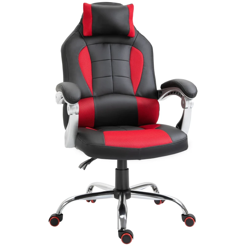 Gamer Power Poldyair in cuscino lombare in bianco e nero sedia a
