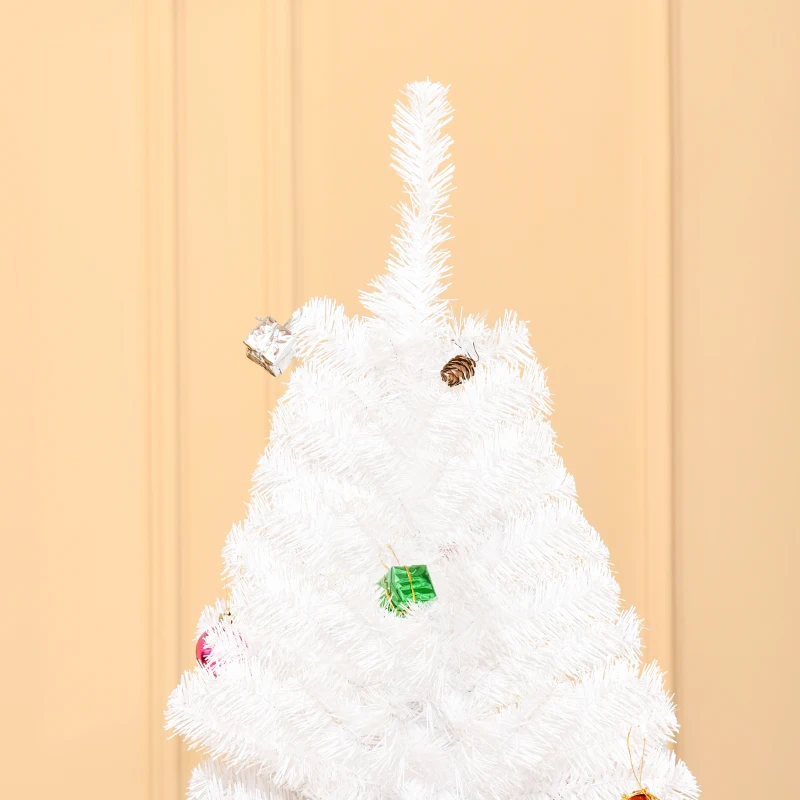 HOMCOM Kerstboom kerstboom kerstboom 150 / 180 cm PVC 680 punten incl. decoratie wit(m-8)