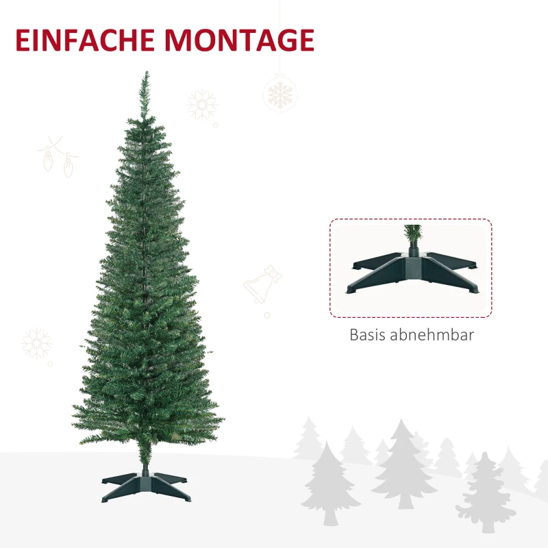 HOMCOM kerstboom 1.5 m dennenboom kunstden 294 takken demontabel PVC groen ∅46 x 150 cm