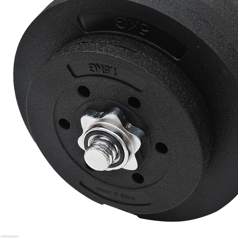 HOMCOM Zestaw Krótkich Hantli 2 x 25 kg z Osłonami z Tworzywa, Ochrona Podłogi, Czarny