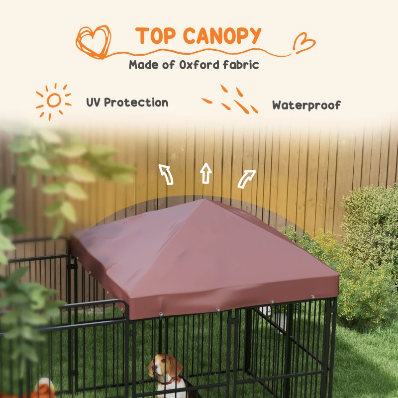 PawHut Cotet Exterior pentru Caini 282x141x159cm Maro(m-6)