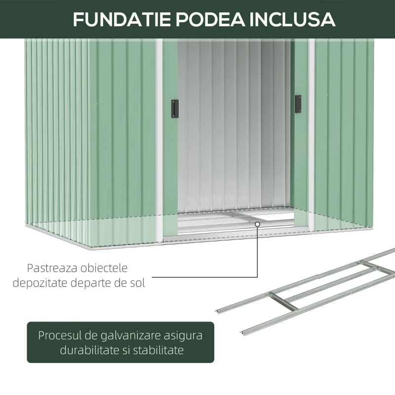 Outsunny Sopron de Gradina pentru Depozitare Unelte(m-7)