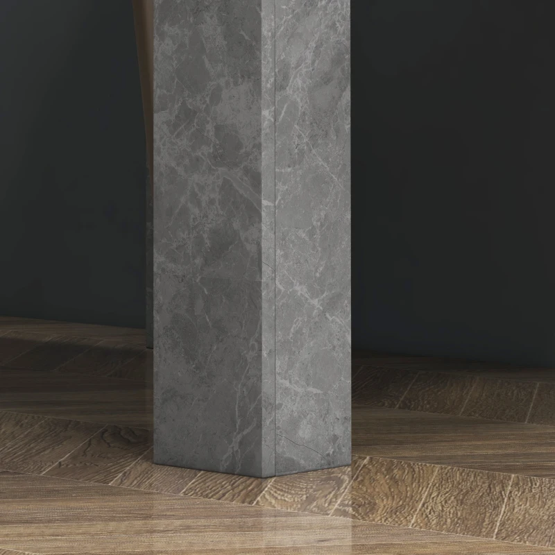 HOMCOM Square Dining Table, Modern Dining Room Table with Faux Cement Effect, Space Saving Small Dining Table