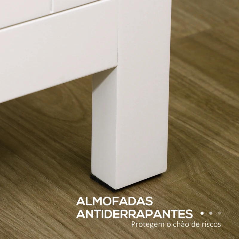 HOMCOM Aparador Sala de Estar com 3 Portas e Prateleiras Ajustáveis Estilo Moderno 120x40x70 cm Branco e Madeira