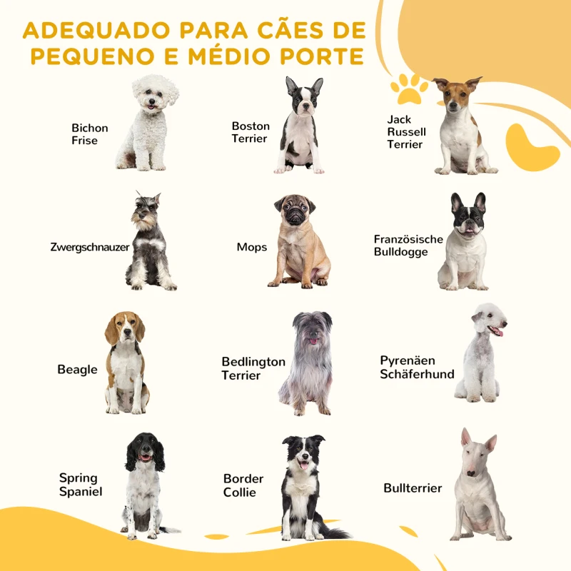 PawHut Barreira para Cães de Madeira Barreira para Animais de Estimação Dobrável de 3 Painéis com 1 Porta e Pés de Apoio 155x35,5x76 cm Branco