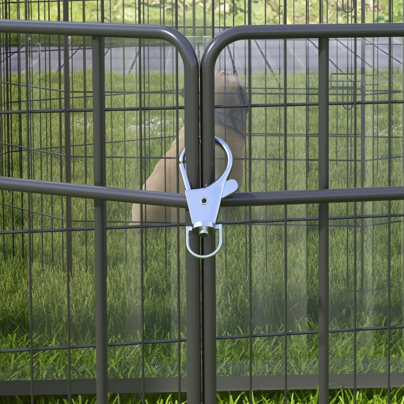 PawHut Lot de 2 parcs enclos modulables pour chiens lapins rongeurs clôture pour petits animaux pliant 1 porte 8 panneaux