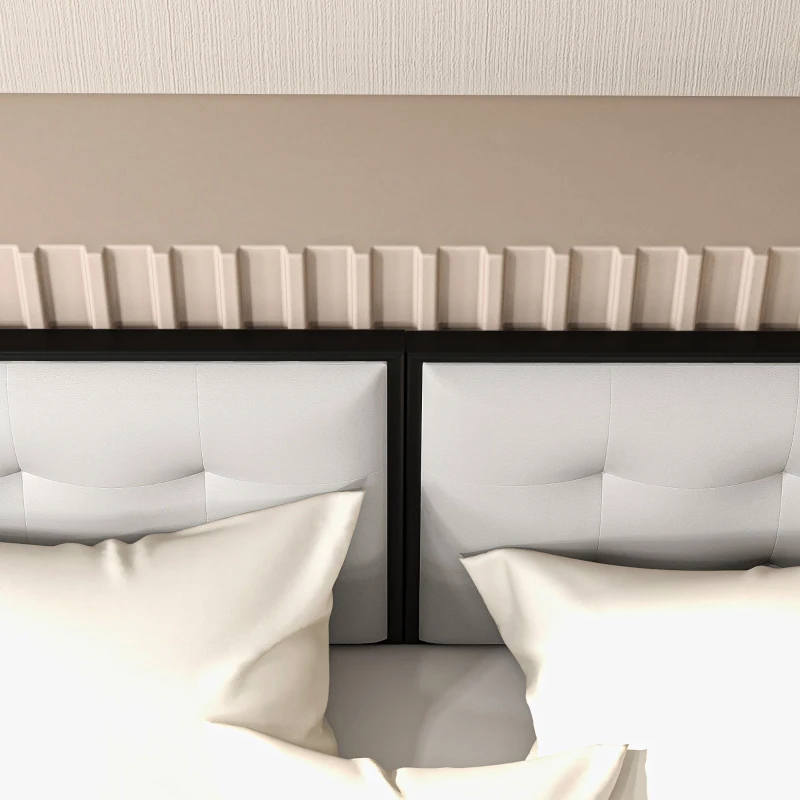 HOMCOM Tablie Tapițată pentru Dormitor cu Țesătură din Tehnologie, Tablie de Pat Montată pe Perete, 180x8x56 cm, Gri Deschis