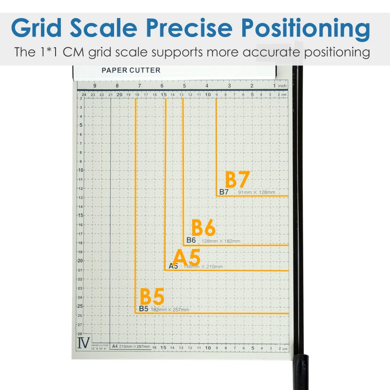HOMCOM Ghilotina A4 pentru 12 Foi cu Grila de Aliniere