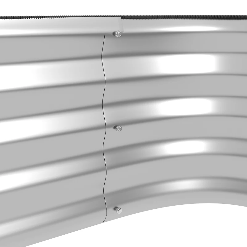 Outsunny Jardinieră de Grădină Înălțat cu 2 Niveluri, Jardinieră Galvanizată cu Margine de Siguranță, 120x90x30 cm, Argintiu