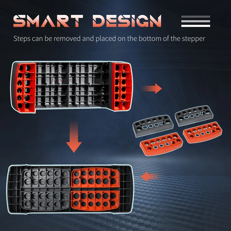 HOMCOM Stepper Fitness pentru Aerobic, Negru si Rosu