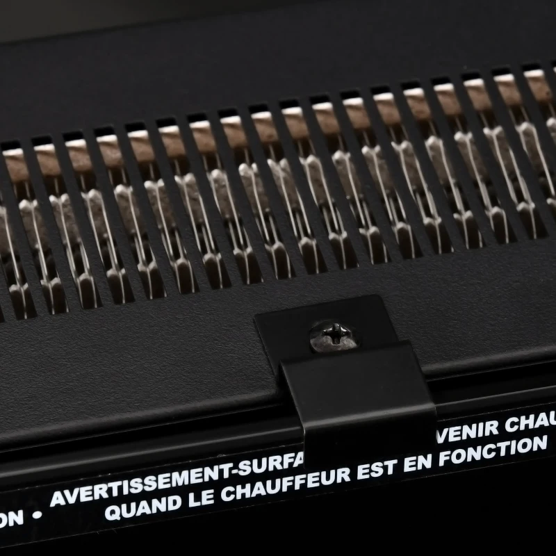 HOMCOM Chimenea Eléctrica de Pared 1800-2000W con Mando a Distancia Llama Simulada con Brillo Regulable Termostato y Temporizador para Salas de 30 m² 91,4x11x44 cm Negro