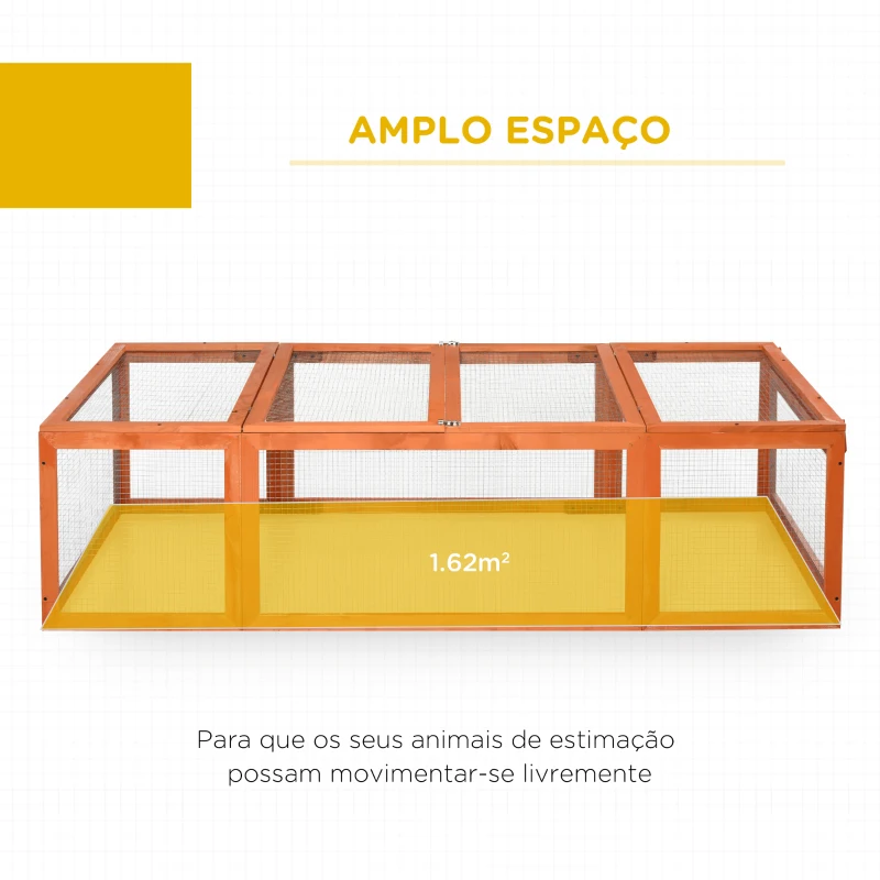 PawHut Coelheira de Exterior de Madeira 180x90x48 cm Gaiola para Coelhos Casa para Pequenos Animais com 3 Portas Madeira