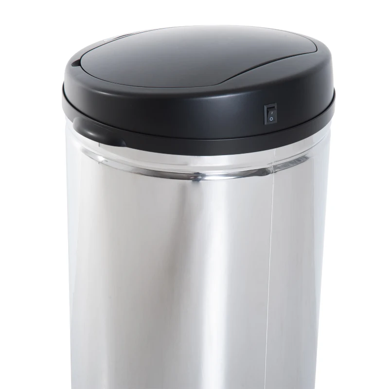 HOMCOM Contenedor Papelera Cubo Basura 50L con Sensor Detector Movimiento automático Acero Inoxidable (Varios tamaños)