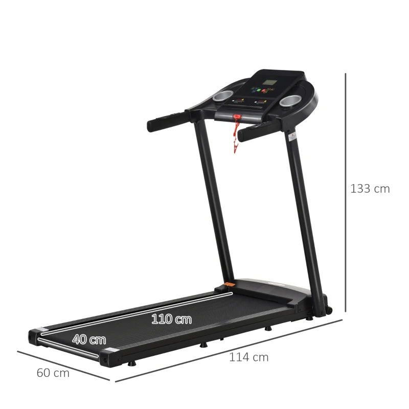 HOMCOM Cinta de Correr Eléctrica con 12 Programas Velocidad hasta 12 km/h Cinta de Andar con Pantalla LED 134x66x107 cm Negro