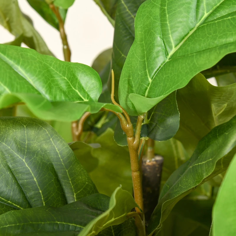 HOMCOM Planta Artificial Higuera en Maceta Altura 155 cm con 114 Hojas Árbol Artificial para Decoración Interior Hogar Salón Dormitorio Verde