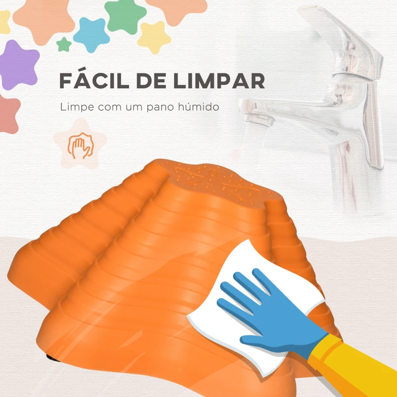 Outsunny Jogo de Equilíbrio para Crianças Empilháveis Blocos de Equilíbrio Antiderrapantes Forma de Estrela do Mar 11 Peças Multicor